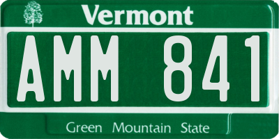 VT license plate AMM841