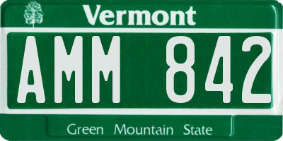 VT license plate AMM842