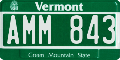 VT license plate AMM843