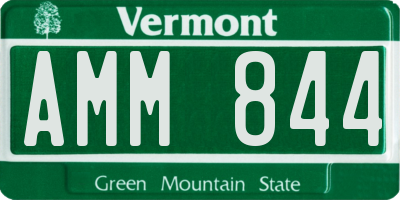 VT license plate AMM844