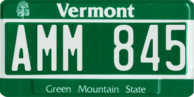 VT license plate AMM845