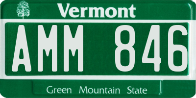 VT license plate AMM846