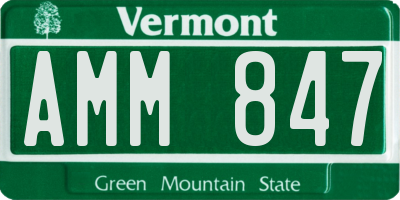 VT license plate AMM847