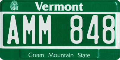VT license plate AMM848