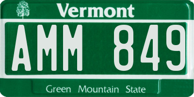 VT license plate AMM849