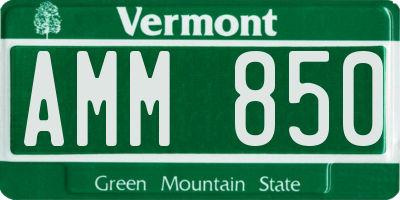 VT license plate AMM850