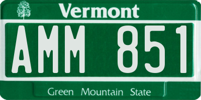 VT license plate AMM851