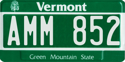 VT license plate AMM852