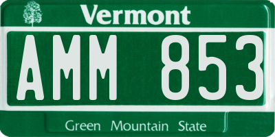 VT license plate AMM853