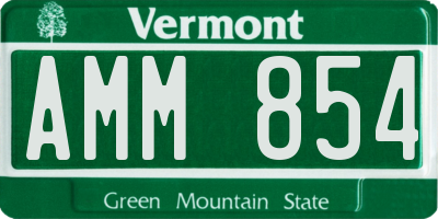 VT license plate AMM854
