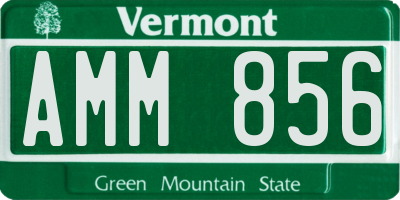 VT license plate AMM856