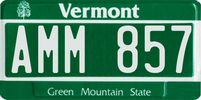 VT license plate AMM857