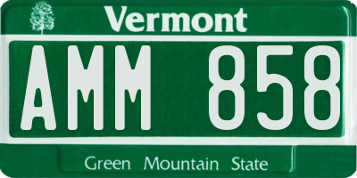 VT license plate AMM858