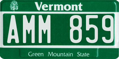 VT license plate AMM859