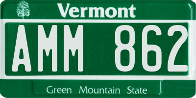 VT license plate AMM862
