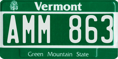 VT license plate AMM863