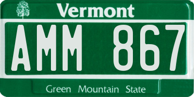 VT license plate AMM867