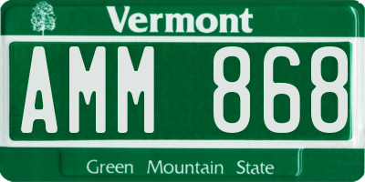 VT license plate AMM868