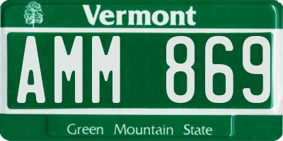 VT license plate AMM869
