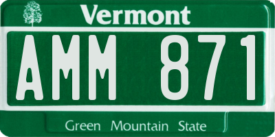 VT license plate AMM871