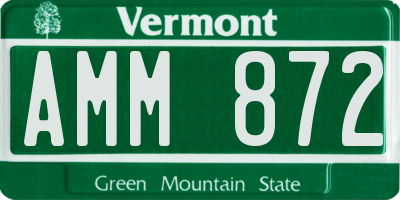 VT license plate AMM872