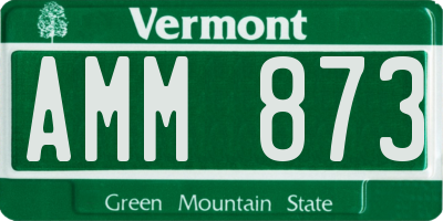VT license plate AMM873