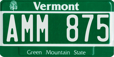 VT license plate AMM875