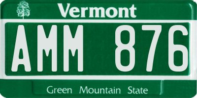 VT license plate AMM876
