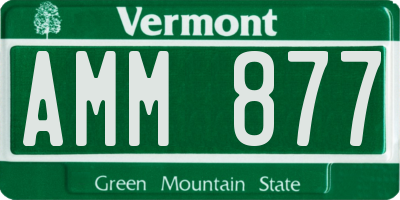 VT license plate AMM877