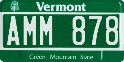 VT license plate AMM878