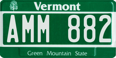 VT license plate AMM882