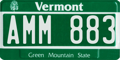VT license plate AMM883