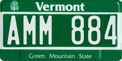 VT license plate AMM884