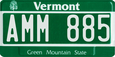 VT license plate AMM885