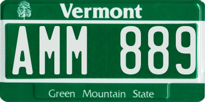 VT license plate AMM889