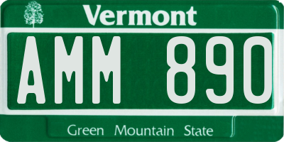 VT license plate AMM890