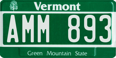 VT license plate AMM893