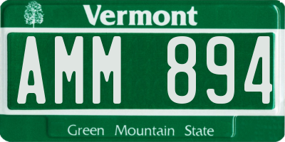 VT license plate AMM894