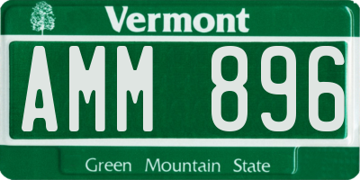 VT license plate AMM896