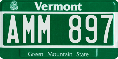 VT license plate AMM897