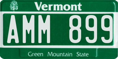 VT license plate AMM899