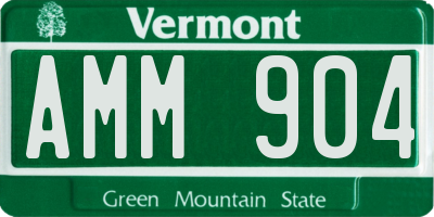 VT license plate AMM904