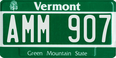 VT license plate AMM907