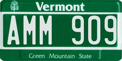 VT license plate AMM909