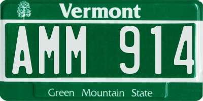 VT license plate AMM914