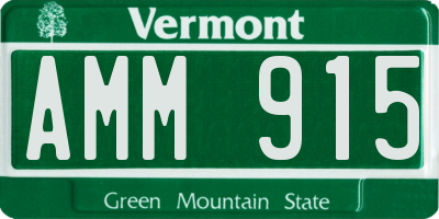 VT license plate AMM915