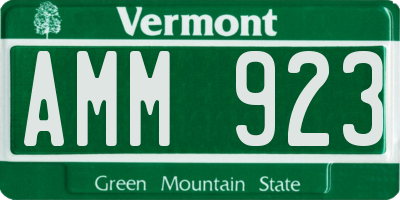 VT license plate AMM923