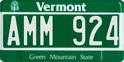 VT license plate AMM924