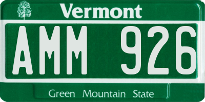 VT license plate AMM926