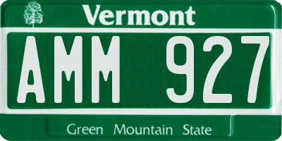 VT license plate AMM927